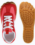 Dannto Purus - Men's and Women's Wide Toe Box Barefoot Shoes Red Shown From Top and Outsole Views