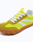 Dannto yellow - 3E Width Wide Toe Box Barefoot Walking Shoes shown from a three quarter view