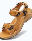 Dannto Trekport F5 - Men's Hiking Sandals yellow shown from a three-quarter view