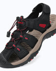Dannto Trekport S3 - Men's Hiking Sandals black shown from a three-quarter view