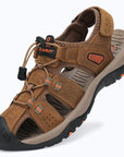 Dannto Trekport S3 - Men's Hiking Sandals taupe shown from a three-quarter view