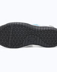 Dannto women's lightweight breathable outdoor walking shoes white blue shown from the bottom