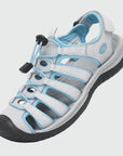 Dannto Trailport H3 - Women's Hiking Sandals white blue shown from a three quarter view
