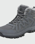Dannto men‘s gray winter snow Boots shown at a side angle