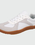 Wide Toe Box Barefoot Shoes White-Gray shown from a three quarter view