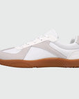 Wide Toe Box Barefoot Shoes White-Gray shown from the side