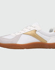 Wide Toe Box Barefoot Shoes White Gold shown from the side