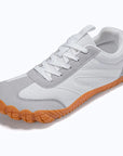 Dannto white2 - 3E Width Wide Toe Box Barefoot Walking Shoes shown from a three quarter view