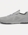 Dannto gray zero drop barefoot sneakers shown from the side