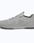 Dannto mid gray zero drop barefoot sneakers shown from the side