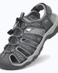Dannto women's trailport H2 sandal medium gray shown from a three quarter view