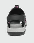 Dannto women's closed toe hiking sandals S2 black pink shown from the back