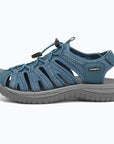 Dannto women's closed toe hiking sandals S2 navy blue shown from the side