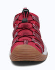 Dannto women's closed toe hiking sandals S2 red shown from the front