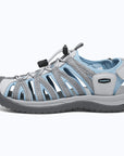 Dannto women's closed toe hiking sandals S2 white blue shown from the side