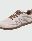 Gliss II - khaki wide toe box barefoot shoes for women shown from a three quarter view