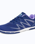 Gliss II - blue wide toe box barefoot shoes for women shown from a three quarter view