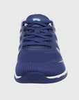 Gliss II - blue wide toe box barefoot shoes for women shown from the front