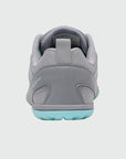 Gliss II - gray wide toe box barefoot shoes for women shown from the back