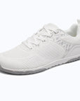 Gliss II Pro - white wide toe box barefoot shoes for women shown from a three quarter view