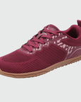 Gliss II Pro - wine red wide toe box barefoot shoes for women shown from a three quarter view