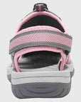 Dannto Trailport N3 - Women's hiking gray pink sandals shown from the back