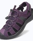 Dannto Trailport N3 - Women's hiking purple sandals shown from a three-quarter view