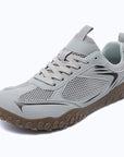 Dannto Rupes - 3E Wide Toe Box Mesh Barefoot Shoes light gray shown from a three-quarter view