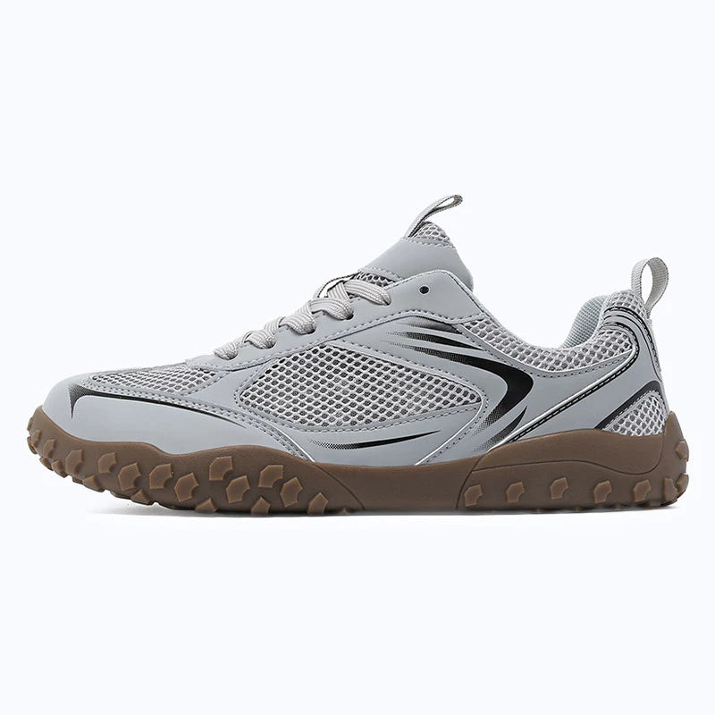 Dannto Rupes - 3E Wide Toe Box Mesh Barefoot Shoes light gray shown from a side view