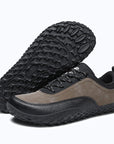 Aero N4 - khaki wide toe box barefoot for men women shown from a three quarter view