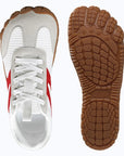 Dannto Purus - Men's and Women's Wide Toe Box Barefoot Shoes White Shown From Top and Outsole Views
