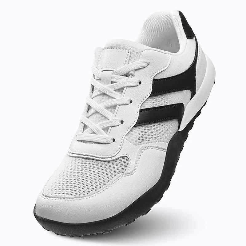 Dannto Mesh Wide - Toe Barefoot Shoes white shown from an angled side view