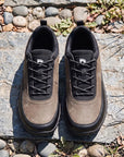 Dannto Aero N4 - 3E Wide Barefoot Shoes brown pair shown from above on rocks