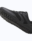 Dannto Frond - Non-Slip Zero Drop Barefoot Sneakers black shown from an outsole view, highlighting the non-slip tread