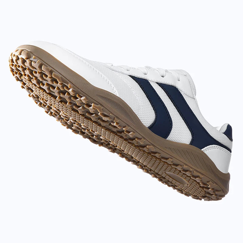Dannto Frond - Non-Slip Zero Drop Barefoot Sneakers white shown from an outsole view, highlighting the non-slip tread