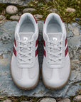 Dannto Frond - Non-Slip Zero Drop Barefoot Sneakers light gray pair shown from above on rocks