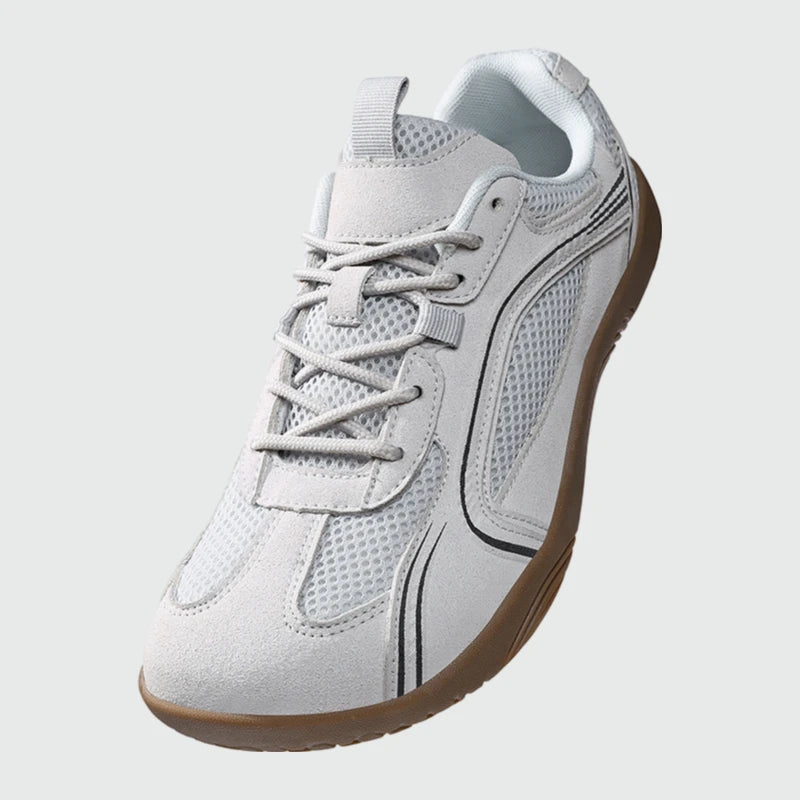 Dannto Aero N1 - men's and women's white wide toe box barefoot shoes shown from a three quarter view