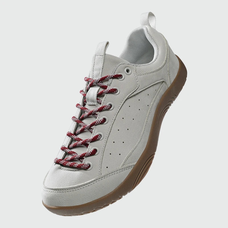 Aero N2 - light gray wide toe box barefoot for men women shown from a three quarter view