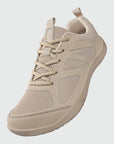 Dannto Aero N3 - men's khaki wide toe box barefoot shoes shown from a three quarter view