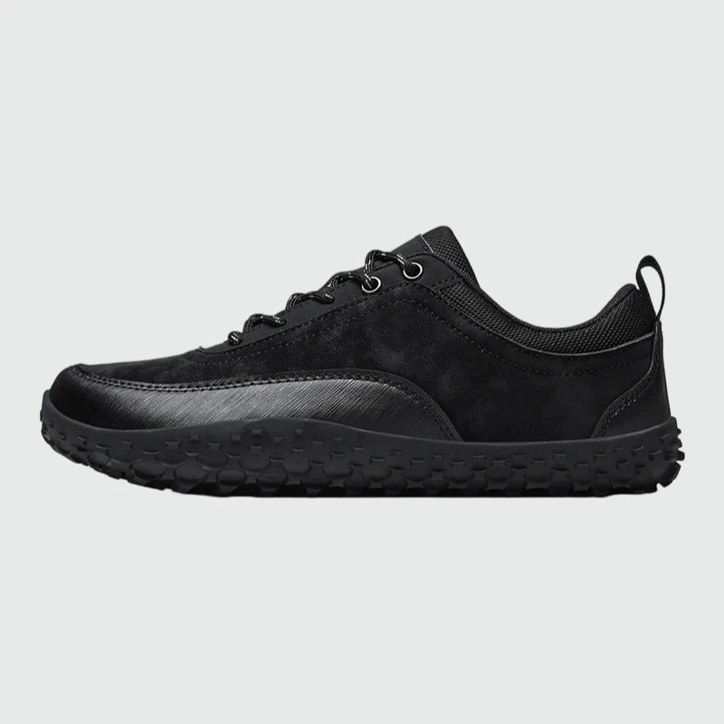 Aero N4 - black wide toe box barefoot for men women shown from the side