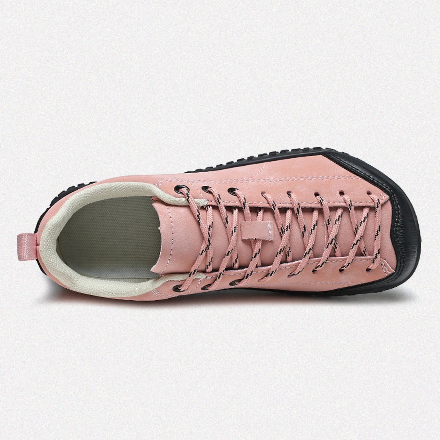 Dannto pink barefoot trail shoes shown from the top