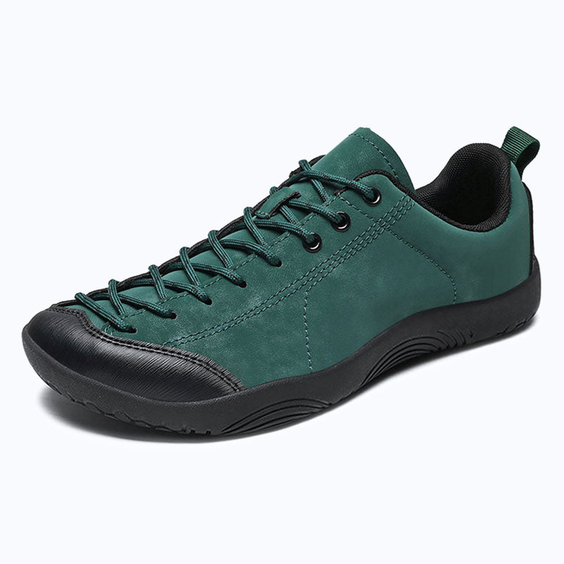 Dannto beige Veld III Pro - Men's and Women's Lightweight Barefoot Shoes shown from a three quarter view