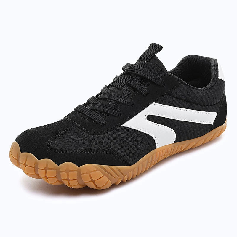 Dannto black - 3E Width Wide Toe Box Barefoot Walking Shoes shown from a three quarter view