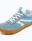 Dannto blue - 3E Width Wide Toe Box Barefoot Walking Shoes shown from a three quarter view