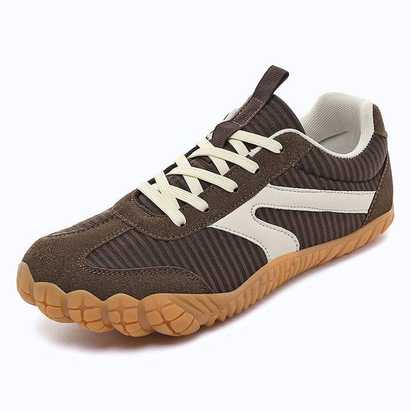 Dannto brown - 3E Width Wide Toe Box Barefoot Walking Shoes shown from a three quarter view