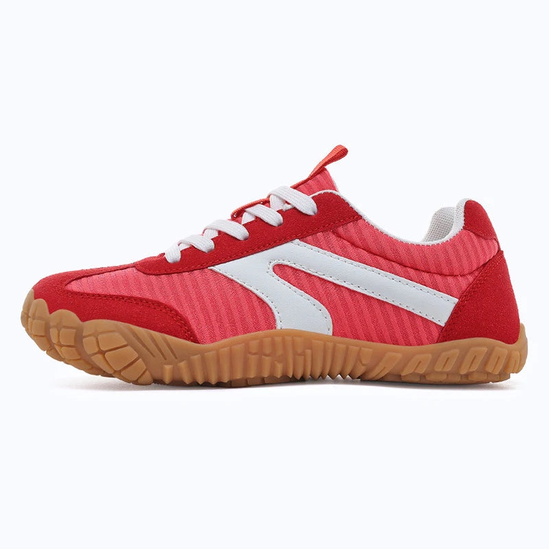 Dannto red - 3E Width Wide Toe Box Barefoot Walking Shoes shown from the side