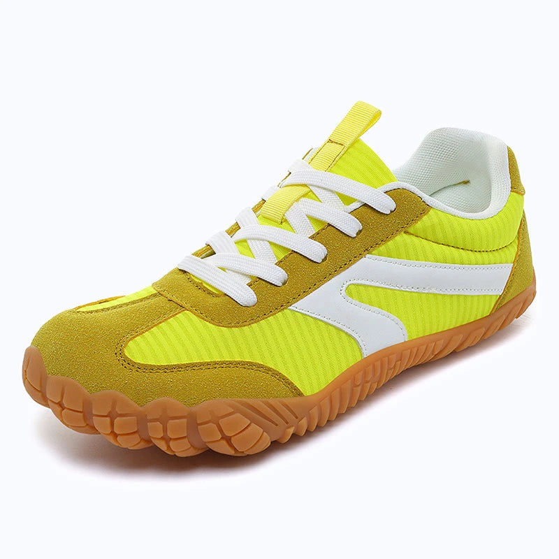 Dannto yellow - 3E Width Wide Toe Box Barefoot Walking Shoes shown from a three quarter view