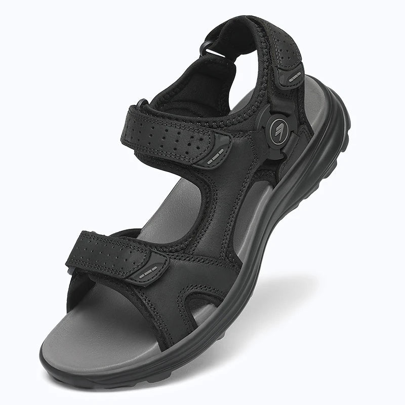 Dannto Trekport F5 - Men's Hiking Sandals black shown from a three quarter view