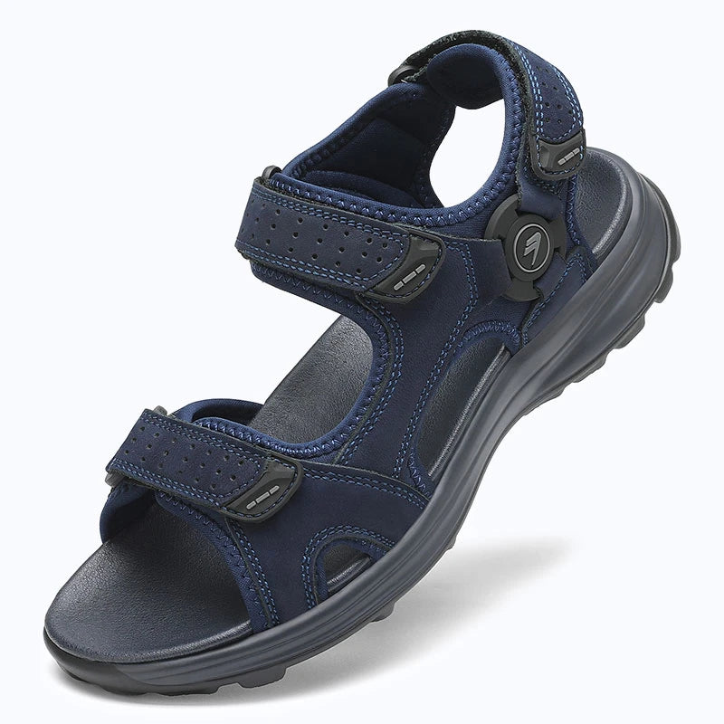 Dannto Trekport F5 - Men's Hiking Sandals blue shown from a three-quarter view