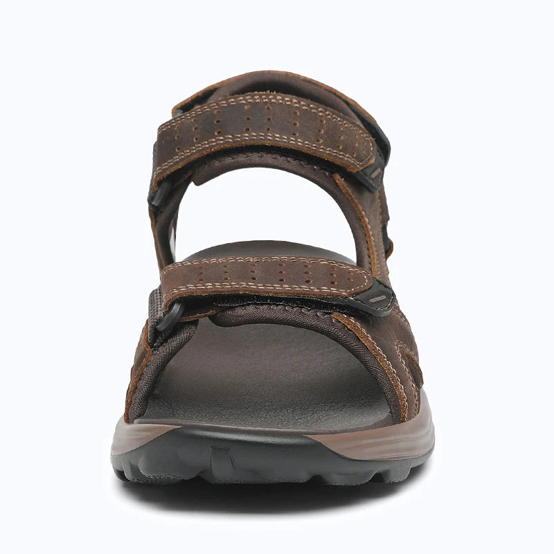 Dannto Trekport F5 - Men's Hiking Sandals dark brown shown from the front
